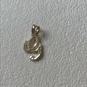 14k Solid Gold initial G Pendant | Initial or letter charm | perfect gift |